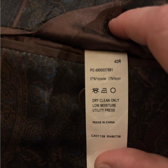 Tallia Gray Polyester Blend 2 Button Sports Coat Men’s Size 40R - Picture 6 of 8